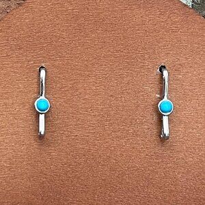 Bar Earrings with Faux Turquoise